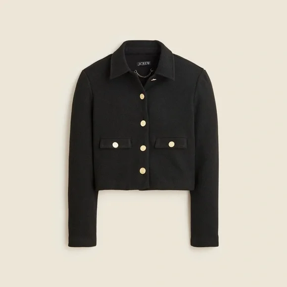 J.Crew Cropped Lady Jacket Black Size Medium NWT - Picture 2 of 3